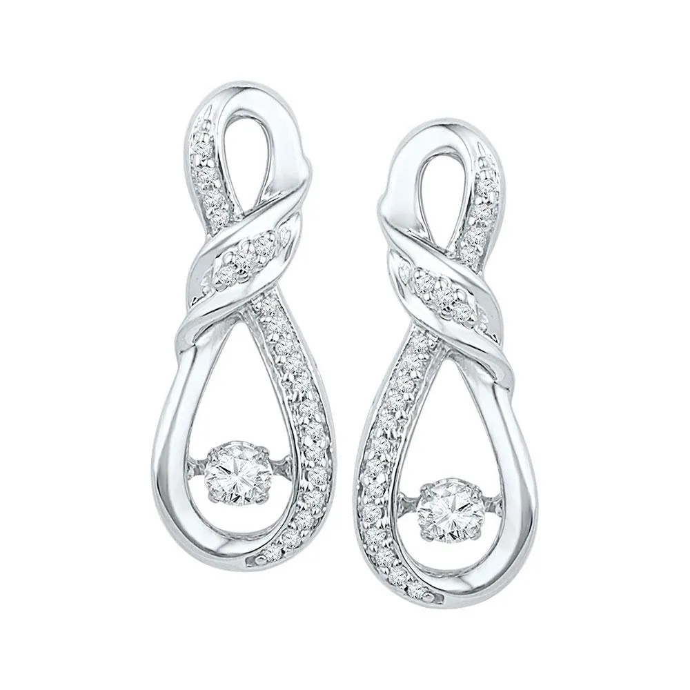 Sparkling Motion: 10kt White Gold Diamond Twinkle Earrings