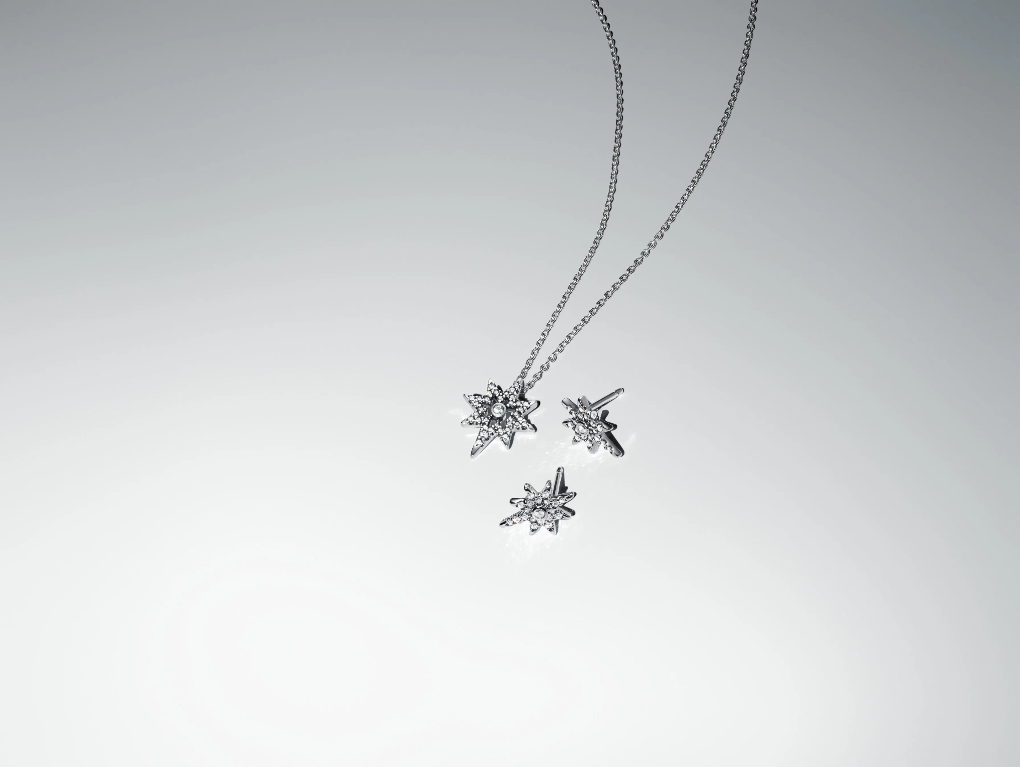 Sparkling North Star Stud Earrings