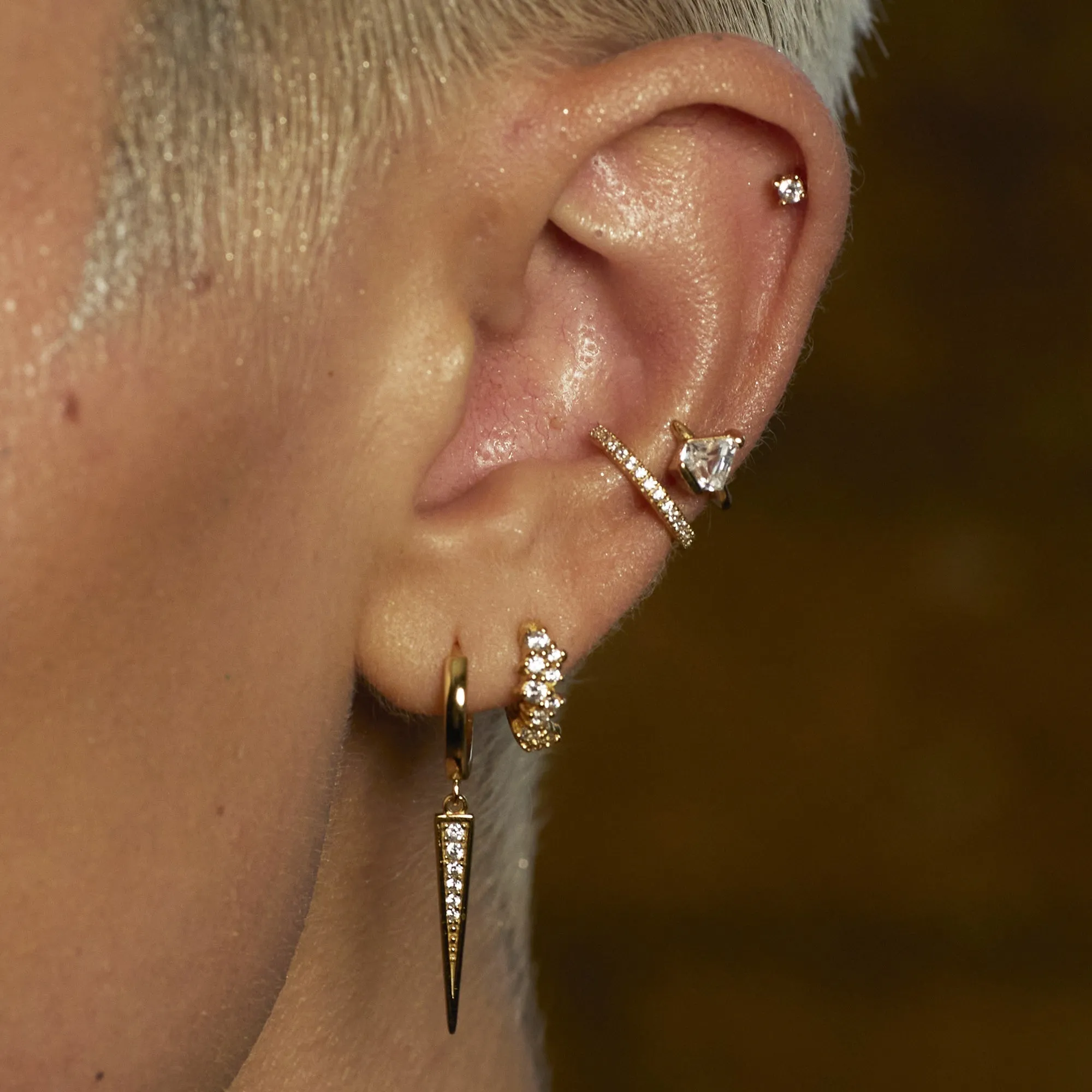 Sparkling Spike Hoop Earrings