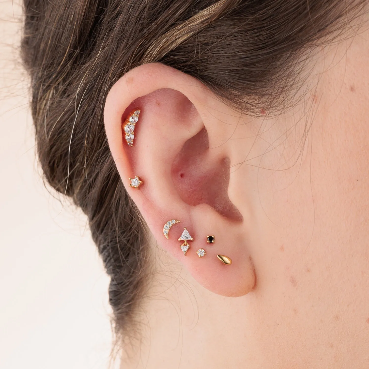 Sparkling Star Single Flat Back Earring