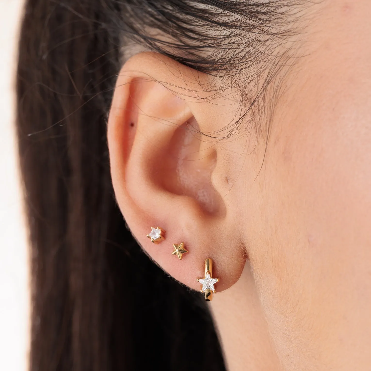Sparkling Star Single Flat Back Earring