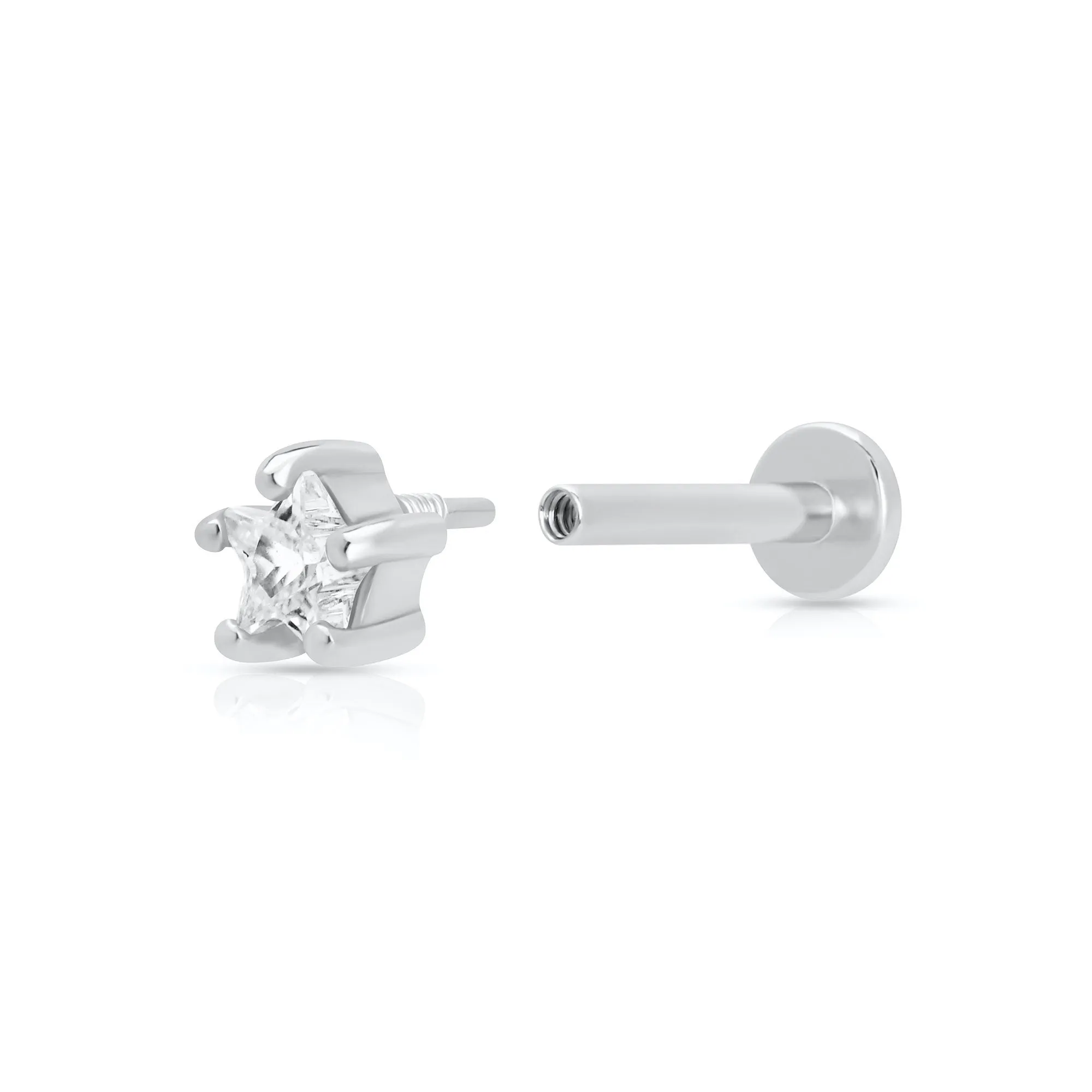 Sparkling Star Single Flat Back Earring