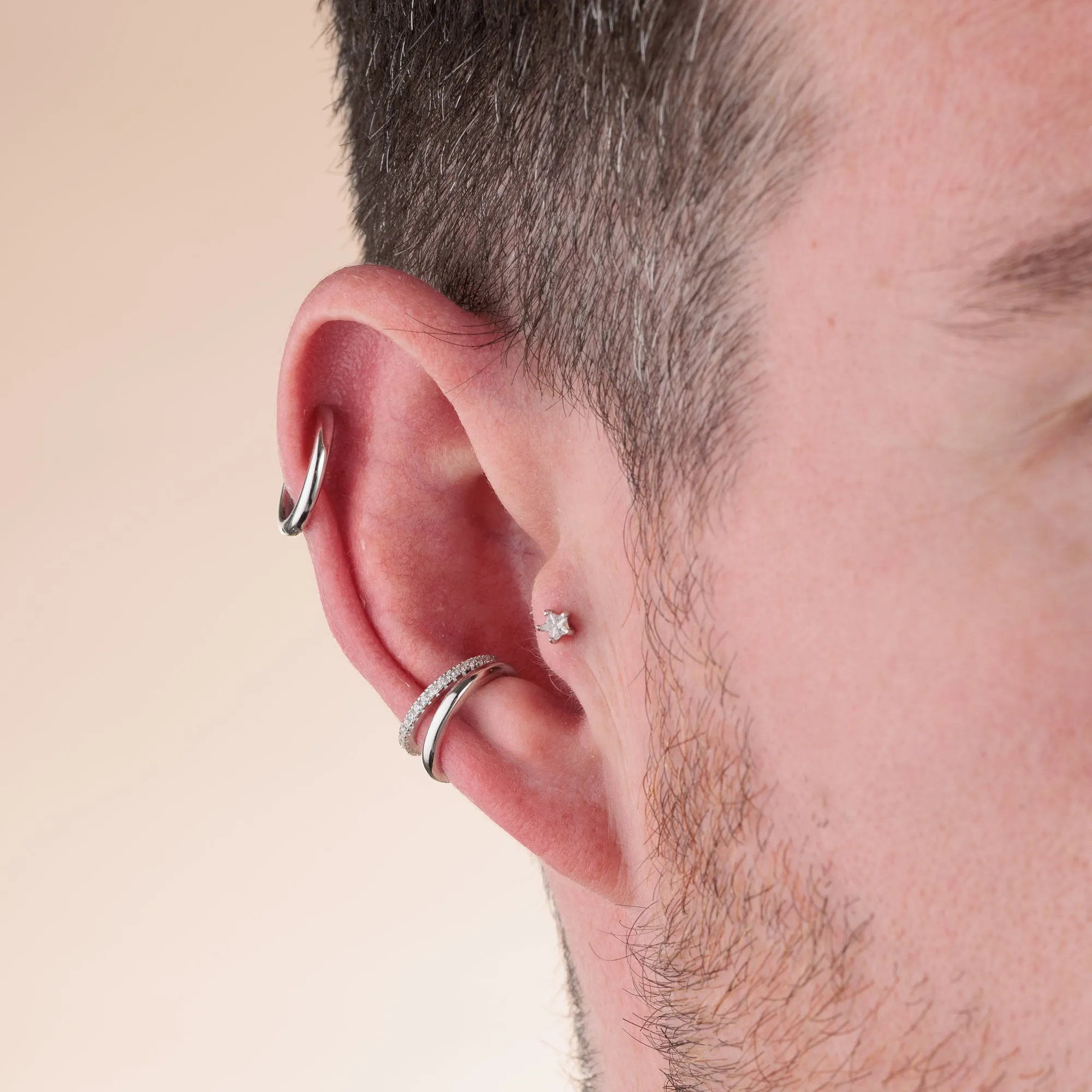 Sparkling Star Single Flat Back Earring