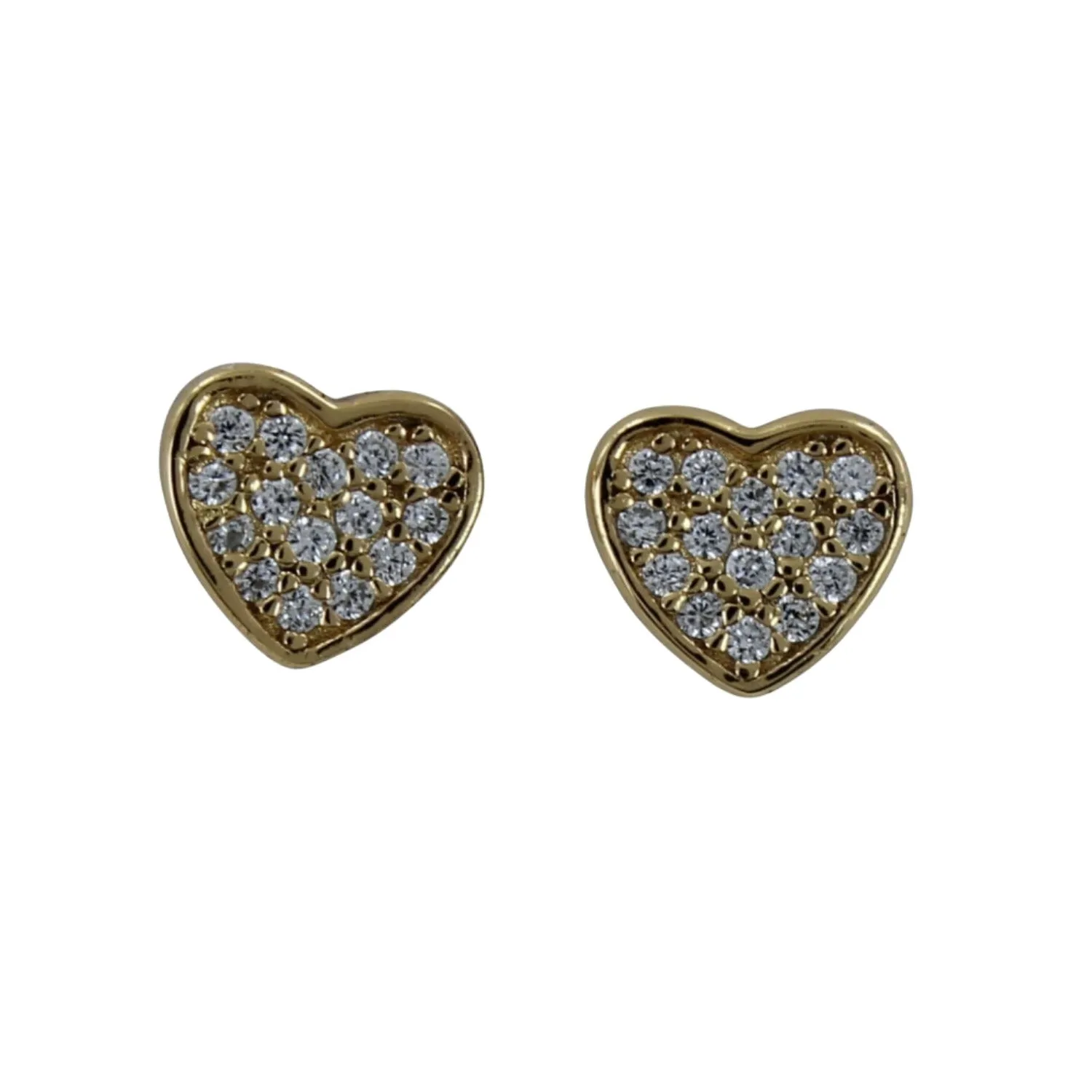 Sparkling Sterling Silver Heart Studs
