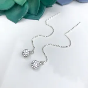 Sparkling threader earrings