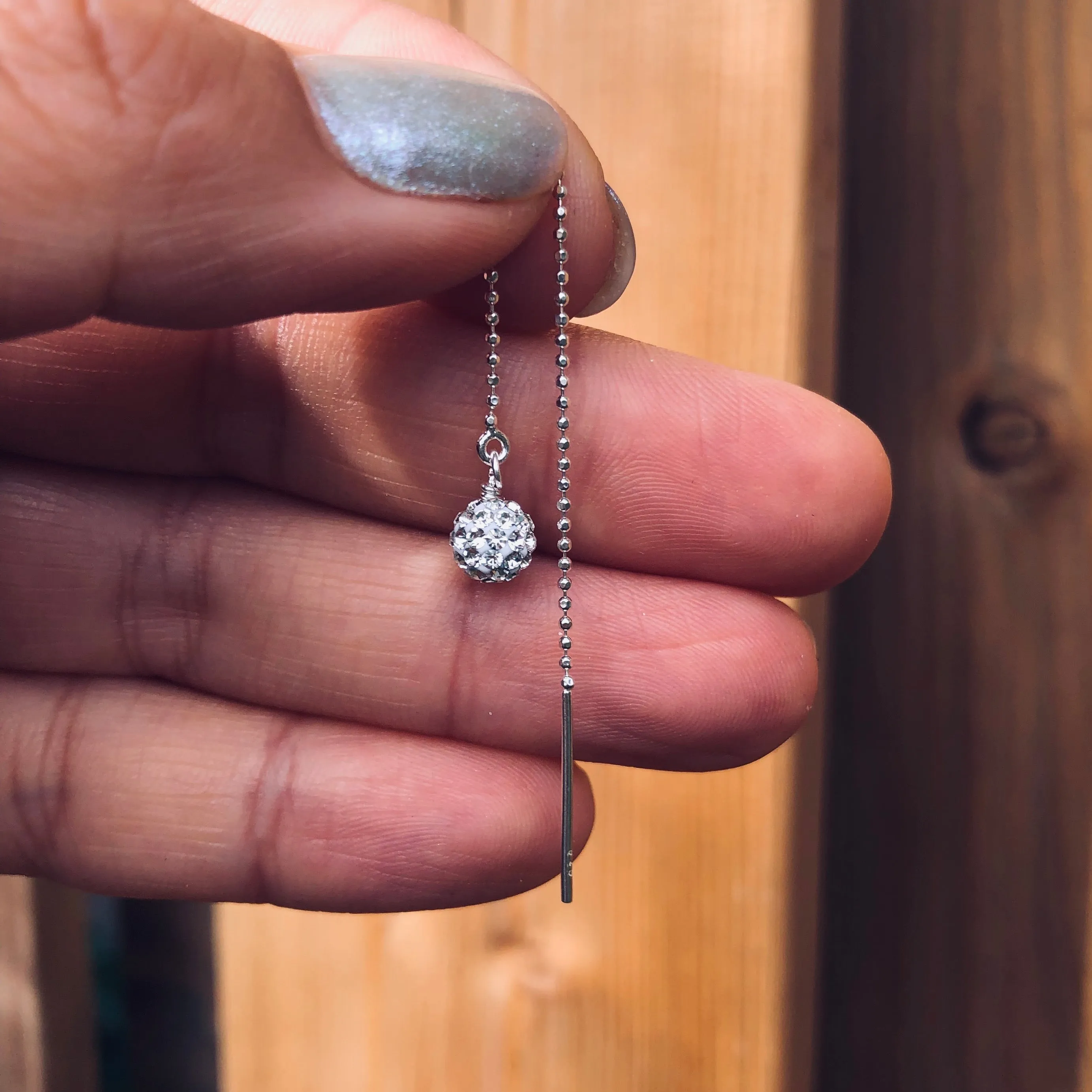 Sparkling threader earrings