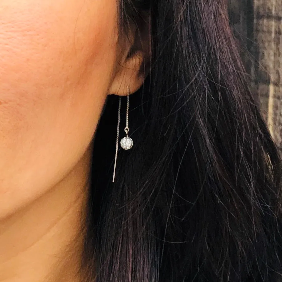 Sparkling threader earrings