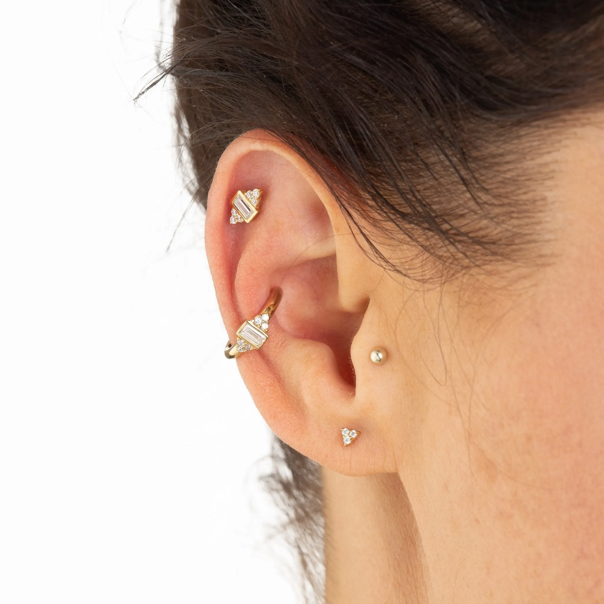 Sparkling Trinity Stud Earrings