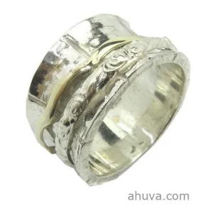 Spinning Two Tone Contemporary Ring