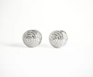 Spiral Cubic Zirconia Hinge Stud Earrings
