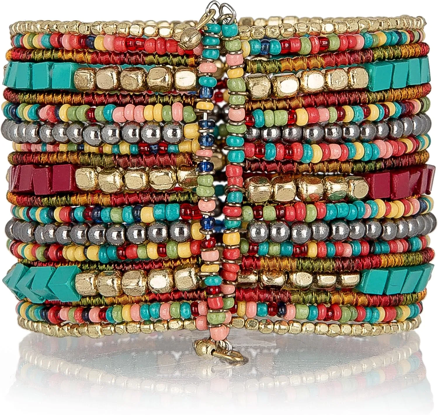 SPUNKYsoul Cuff Bracelets for Women Collection - Adjustable, Stylish Boho Inspired Beaded Bracelets, Trendy Stackable Beads, Ideal for Everyday Wear & Special Occasions