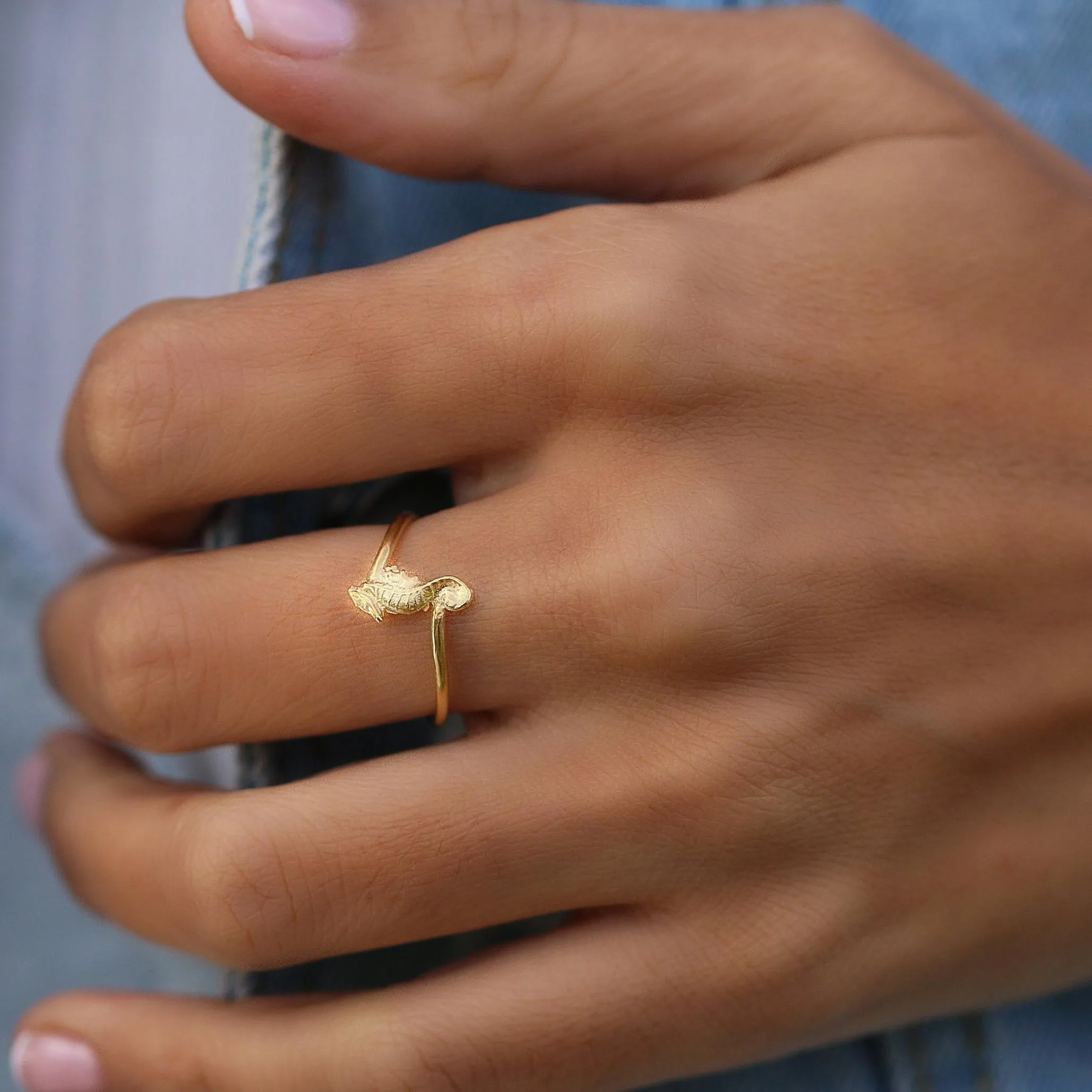Stackable Seahorse Dainty Rings