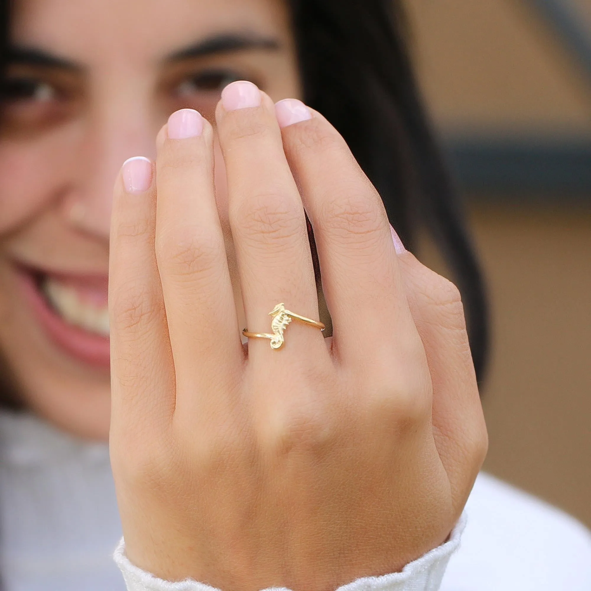 Stackable Seahorse Dainty Rings
