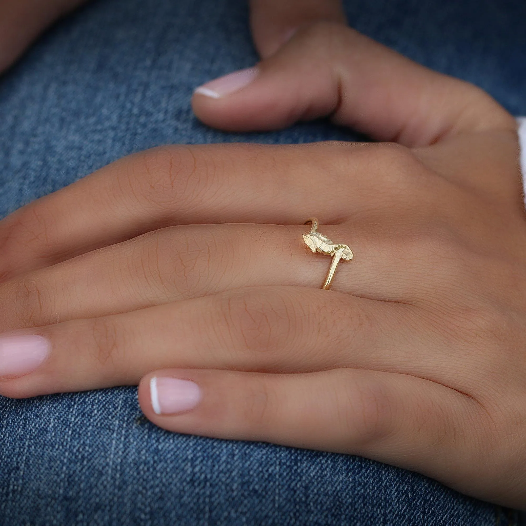 Stackable Seahorse Dainty Rings