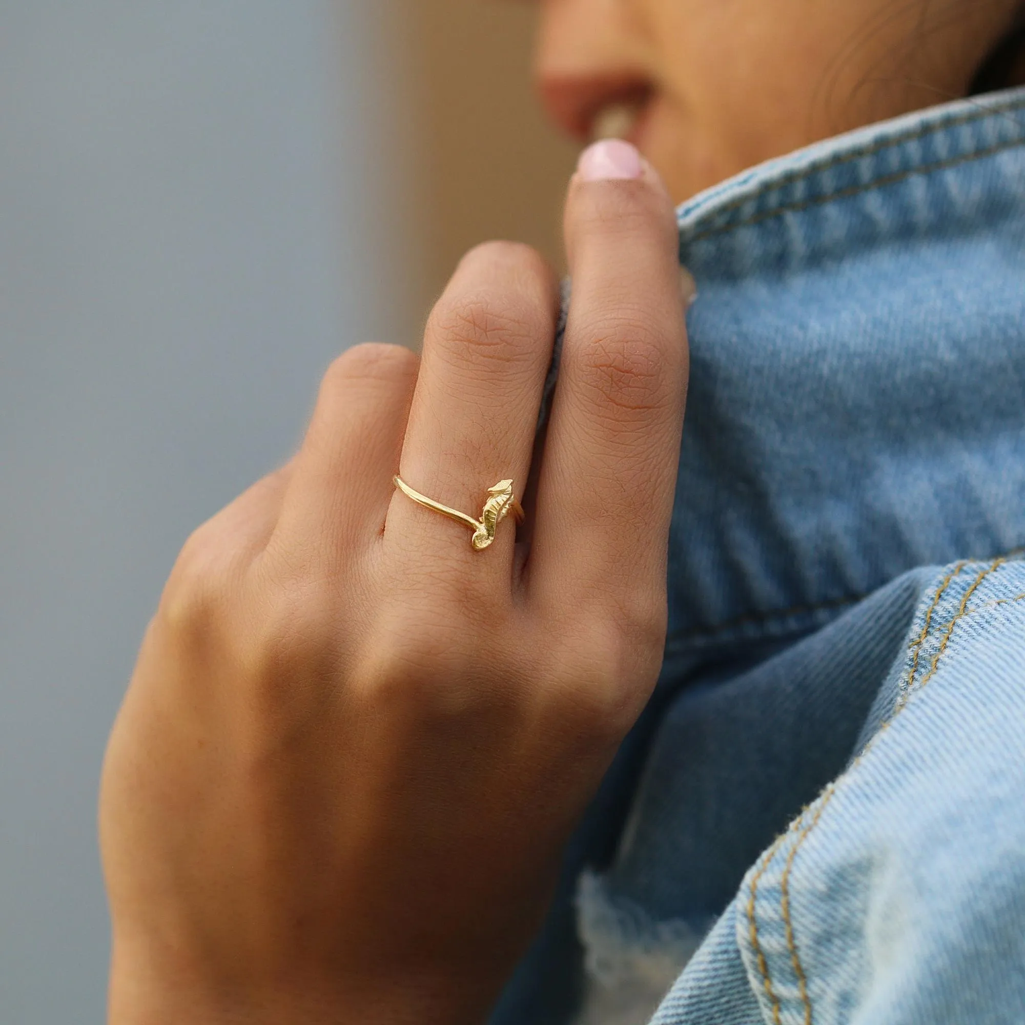 Stackable Seahorse Dainty Rings