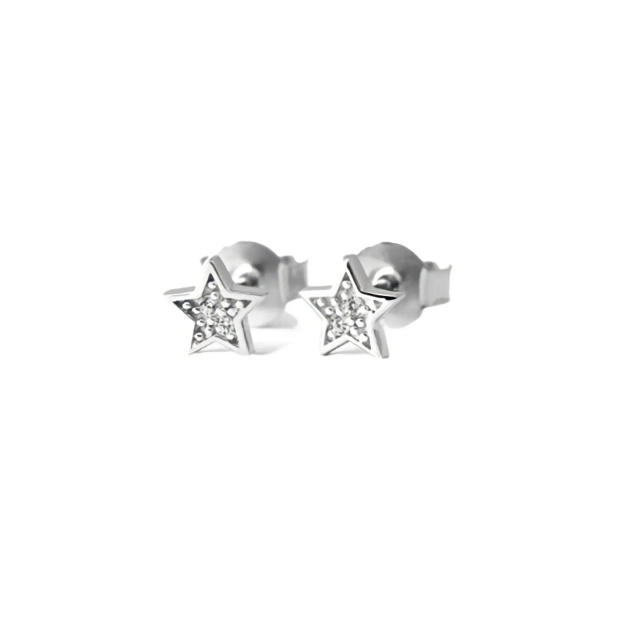 Star Stud Earrings - Sterling Silver