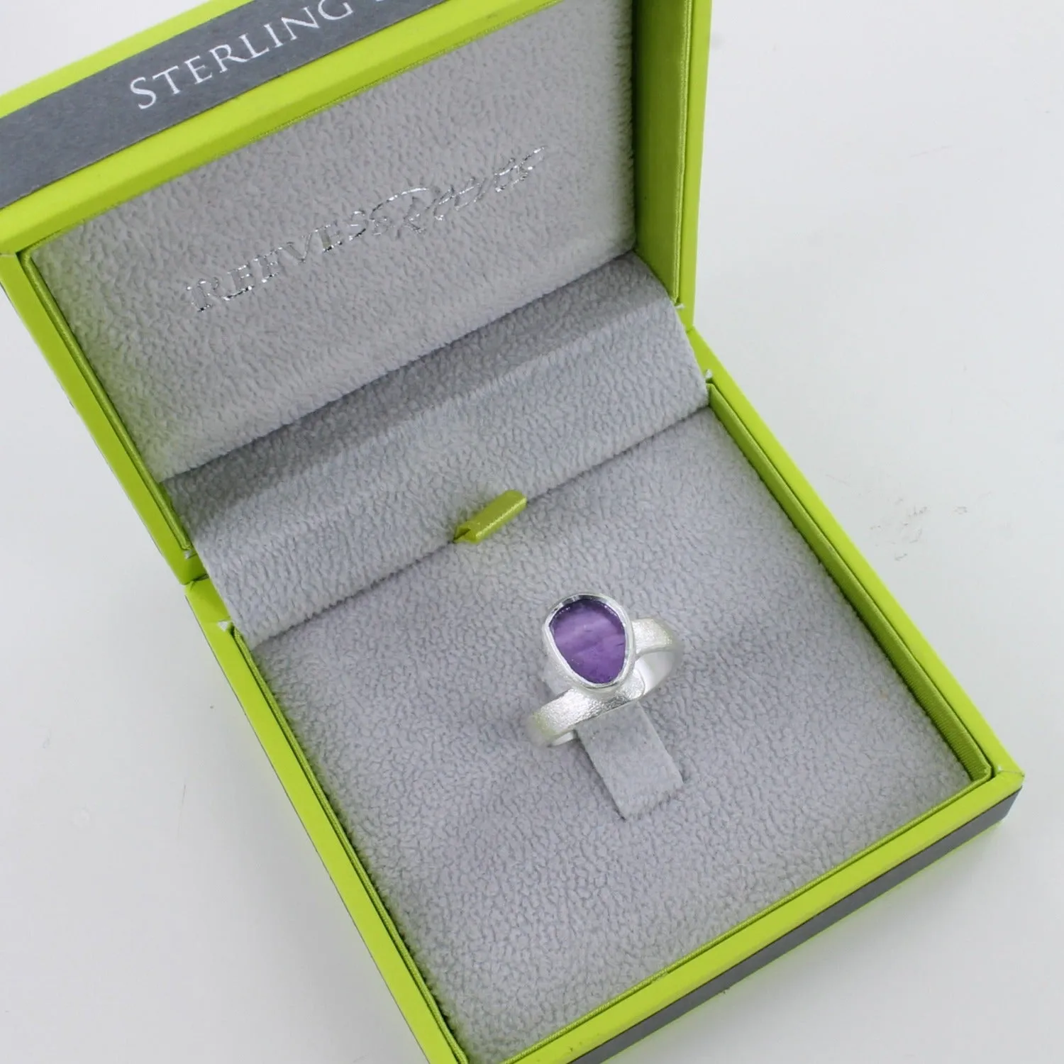Sterling Silver and Rough Amethyst Ring
