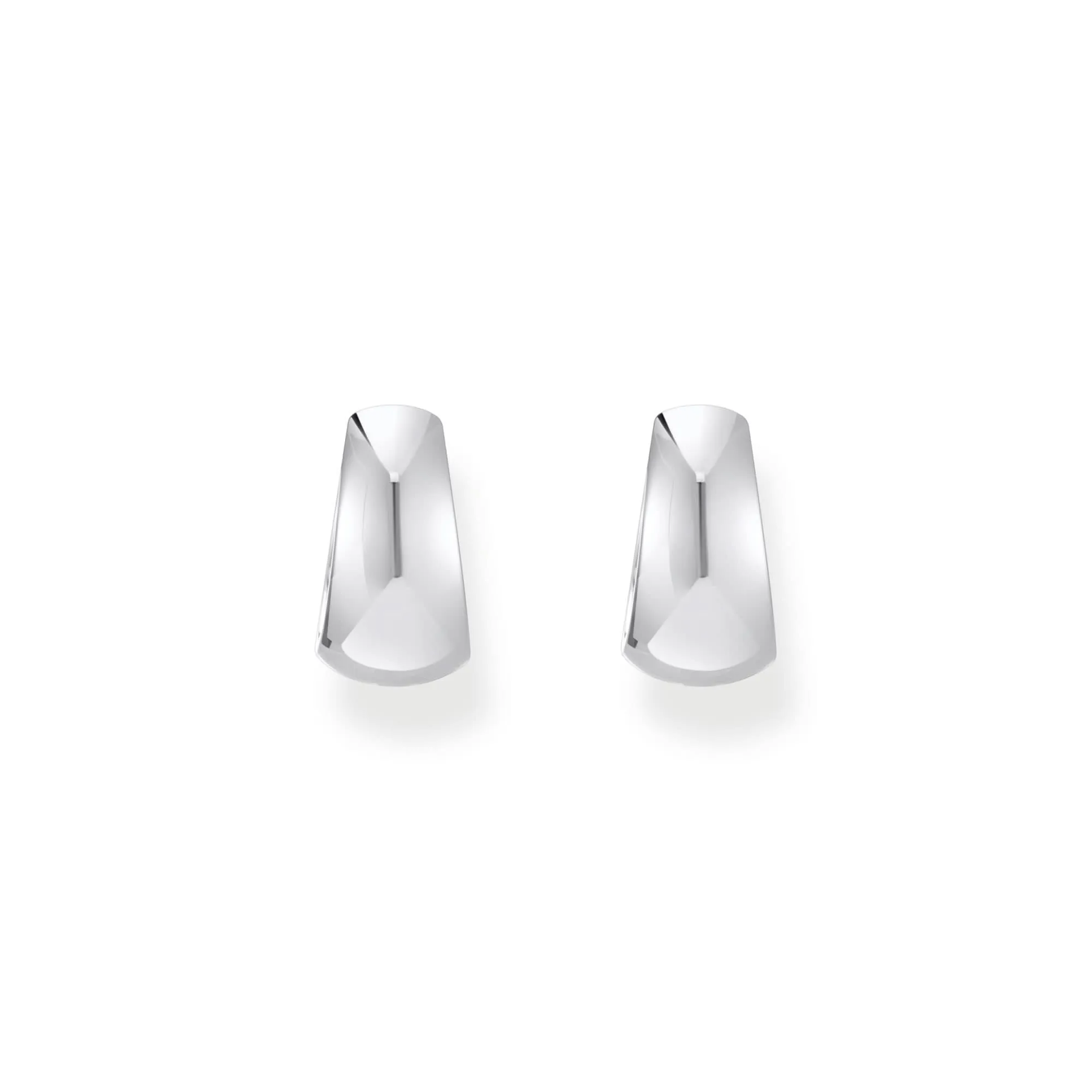 Sterling Silver Bold Elegance Trapezoidal Shaped Hoop Earrings CR740-001-21