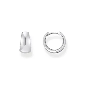 Sterling Silver Bold Elegance Trapezoidal Shaped Hoop Earrings CR740-001-21