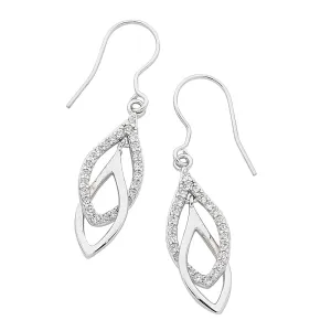 Sterling Silver Interlocked Drop Earrings