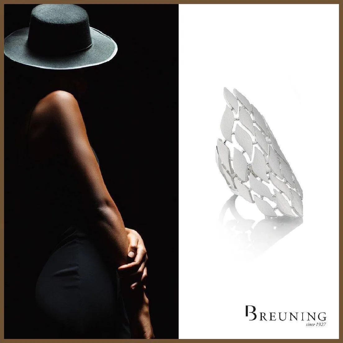 Sterling Silver Multi Brushed Leaf Ring