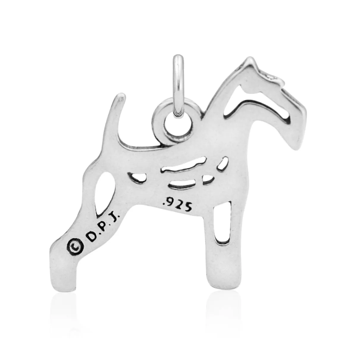 Sterling Silver Wire Fox Terrier Necklace Jewelry
