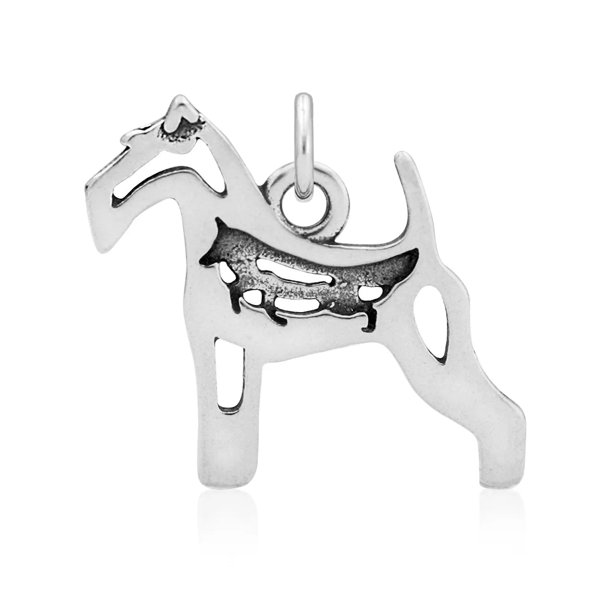 Sterling Silver Wire Fox Terrier Necklace Jewelry