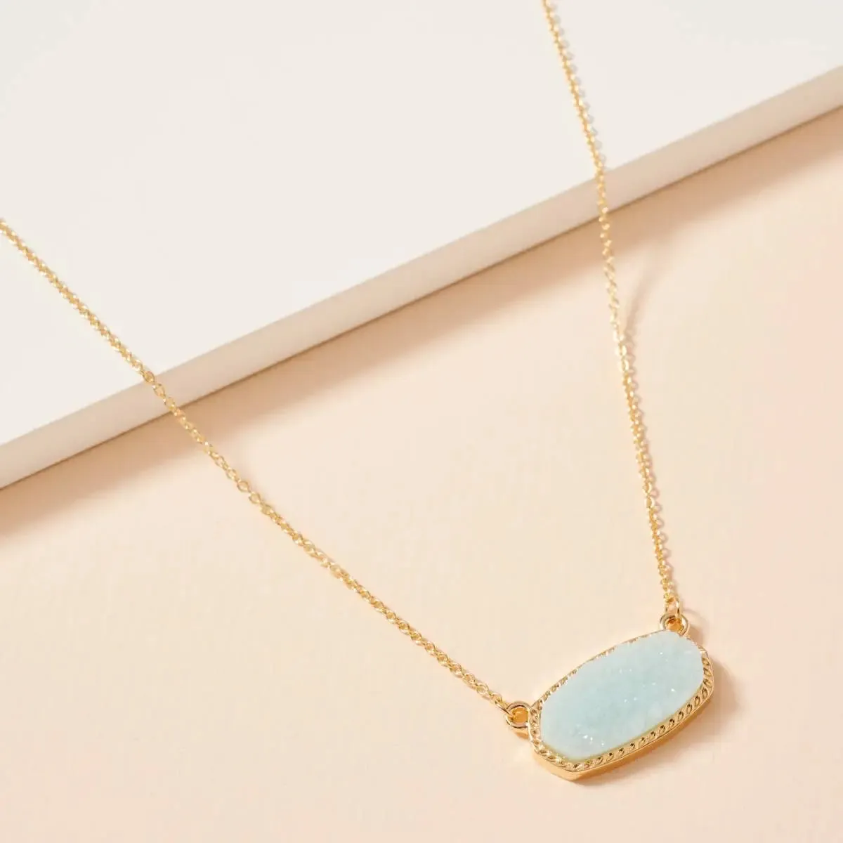 Stone Charm Short Necklace