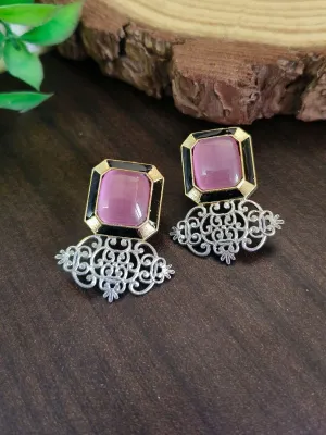 Stone Stud Brass Earring | Sarichka