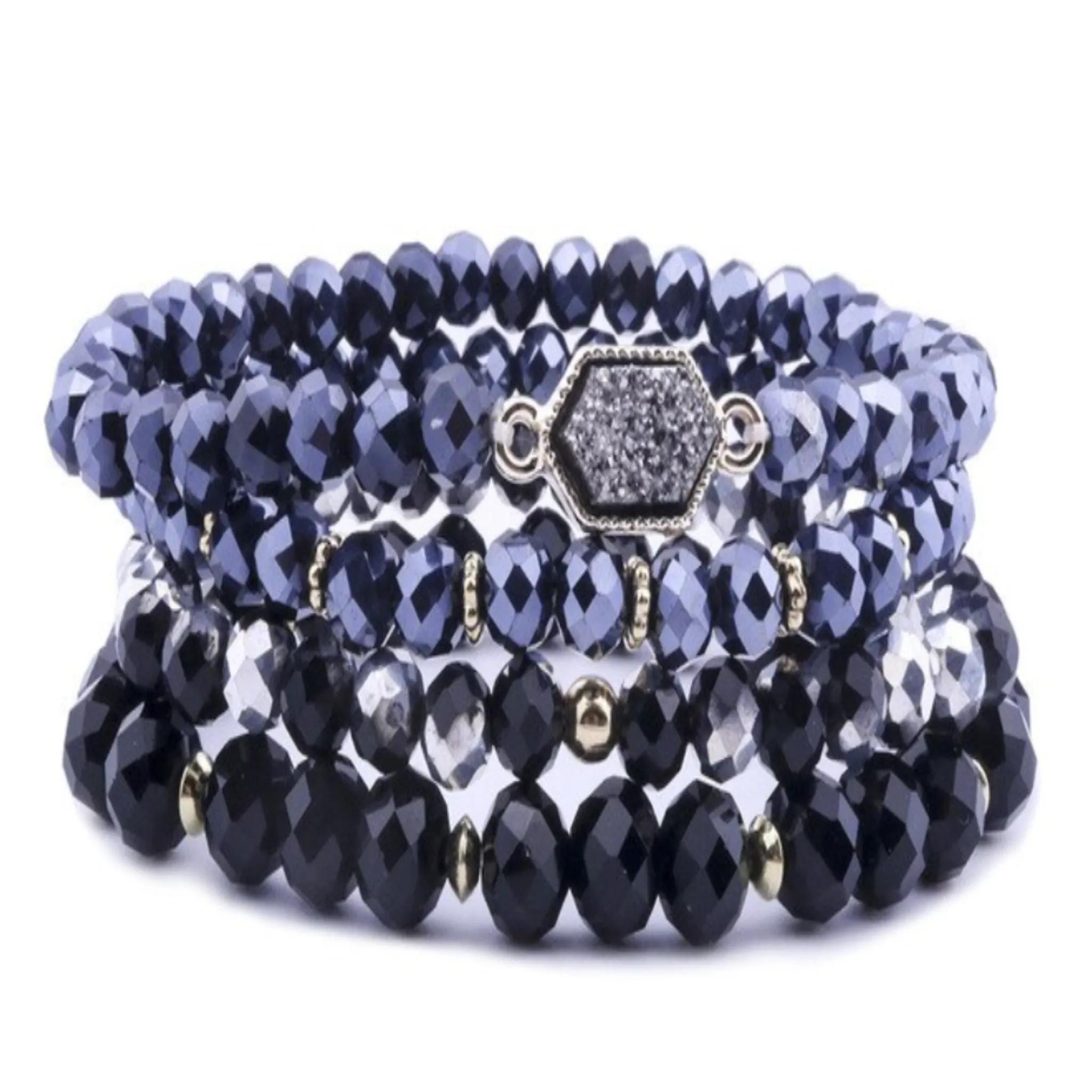 Stretchable Beaded Multiple Bracelets