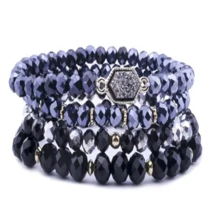 Stretchable Beaded Multiple Bracelets