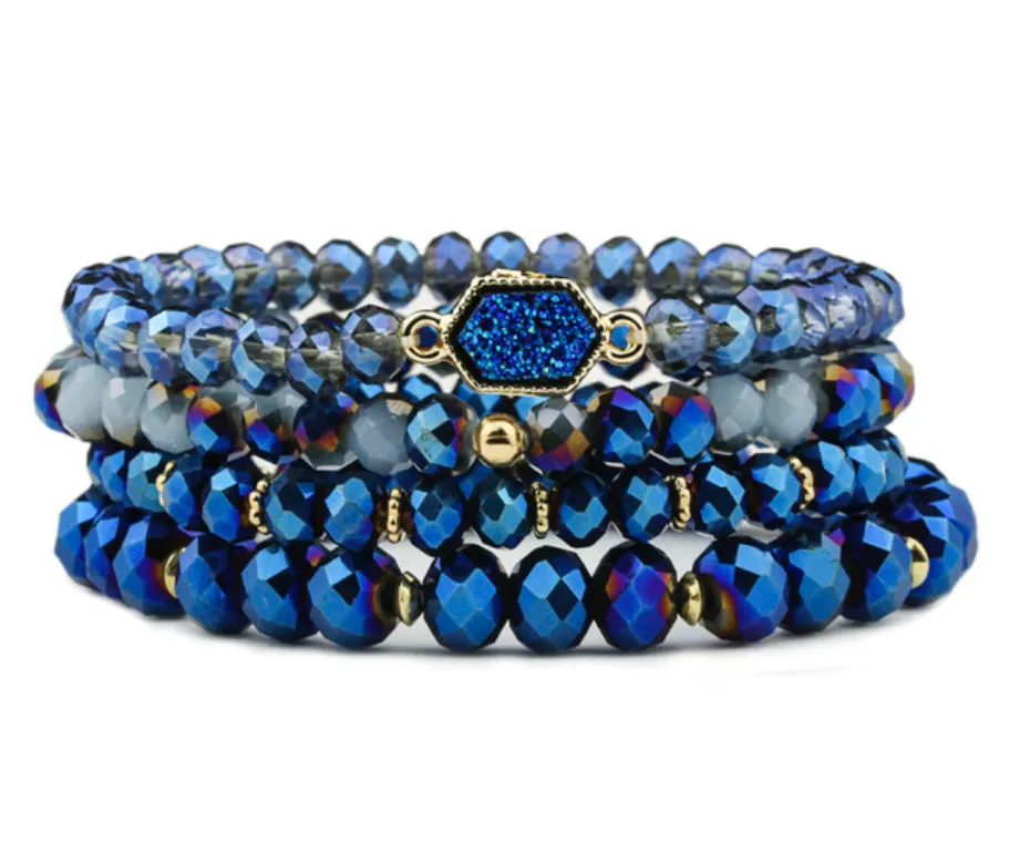 Stretchable Beaded Multiple Bracelets
