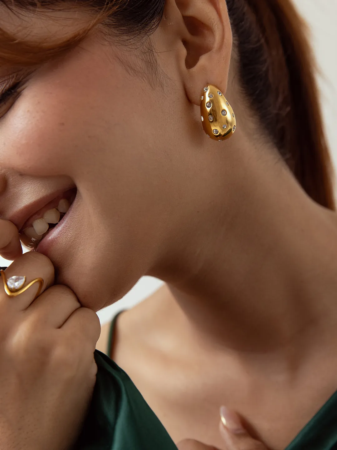 Studded XL drop Earrings