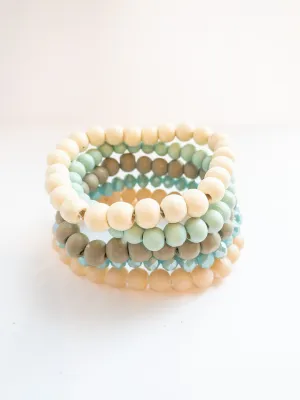 Summer Beaded Bracelet in Neutral and Aqua
