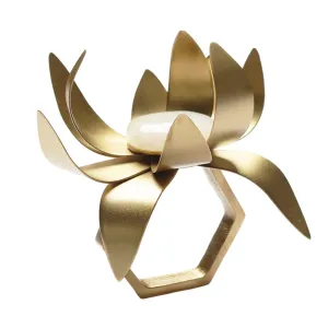 Sunflower Napkin Ring Gold/Crystal Set Of 4