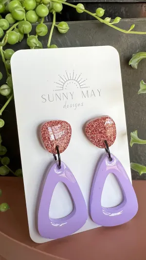 Sunny May Bold Tear Drop Earrings - Purple