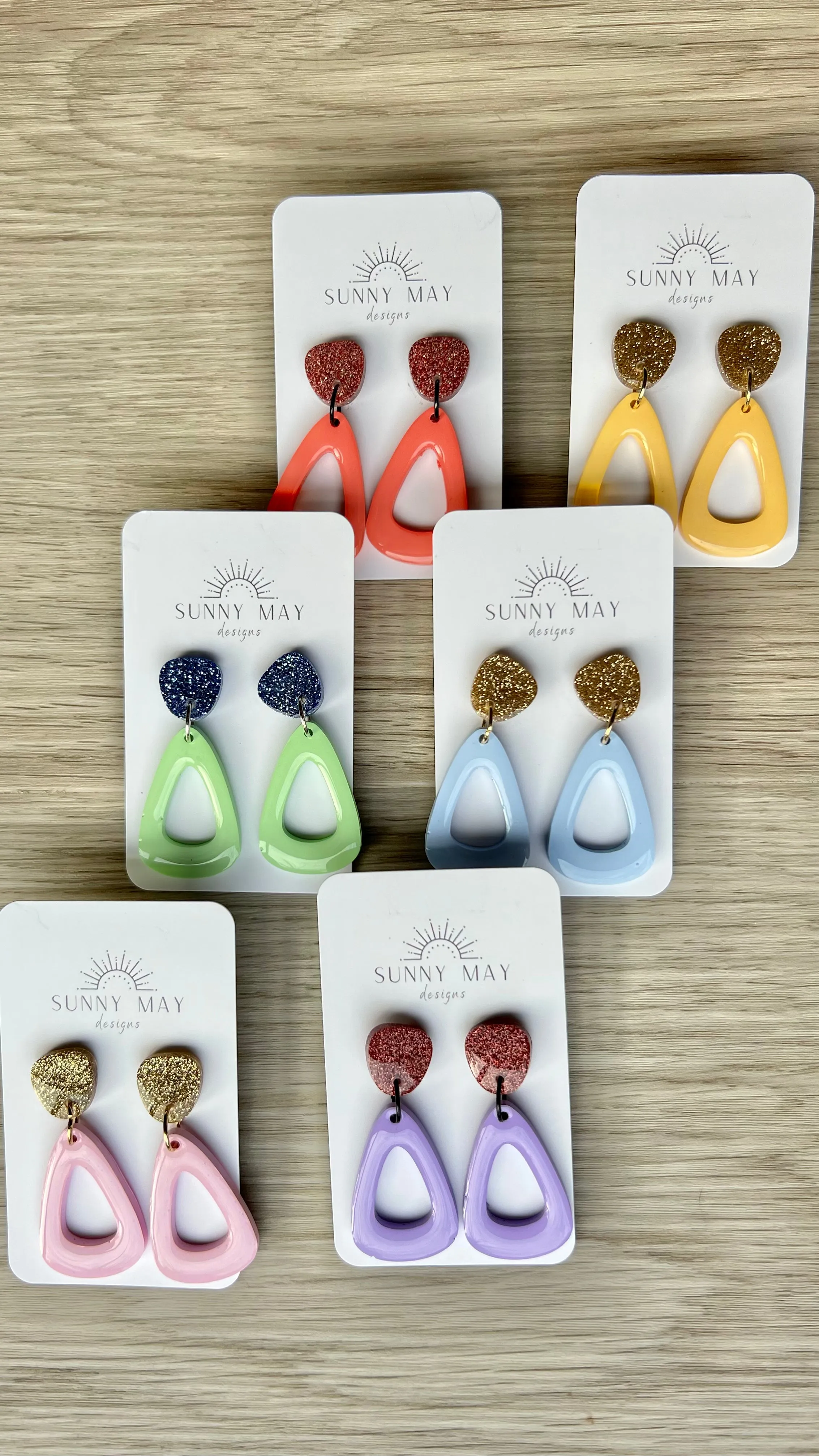 Sunny May Bold Tear Drop Earrings - Purple