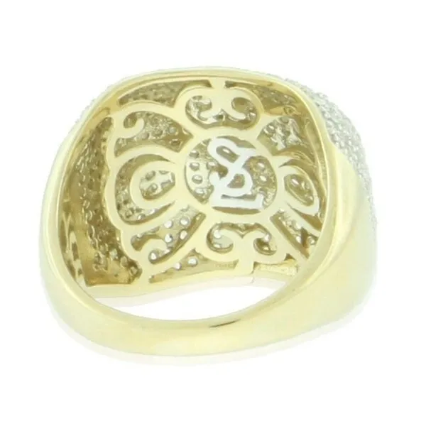 Suzy Levian Yellow Sterling Silver Pave Cubic Zirconia Modern Pave Ring
