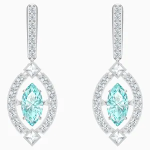 Swarovski SPARKLING DANCE PIERCED EARRINGS, Green, Rhodium -5485723