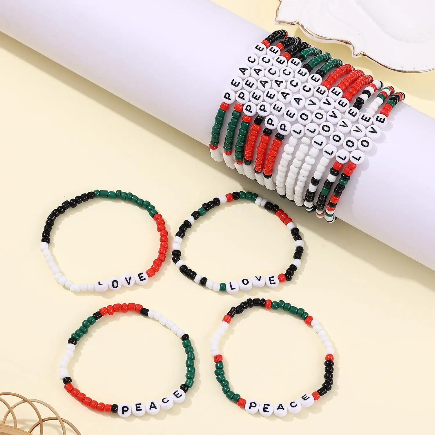 Taouzi Beaded Friendship Bracelets for Women Handmade Elastic Stackable Bracelets Bulk Fashion Boho Jewelry Set for Women Men