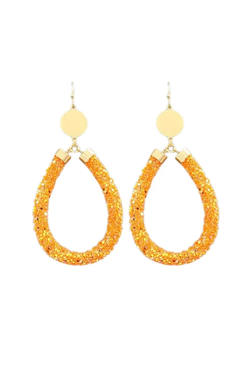 Teardrop Sparkling Tube Earrings