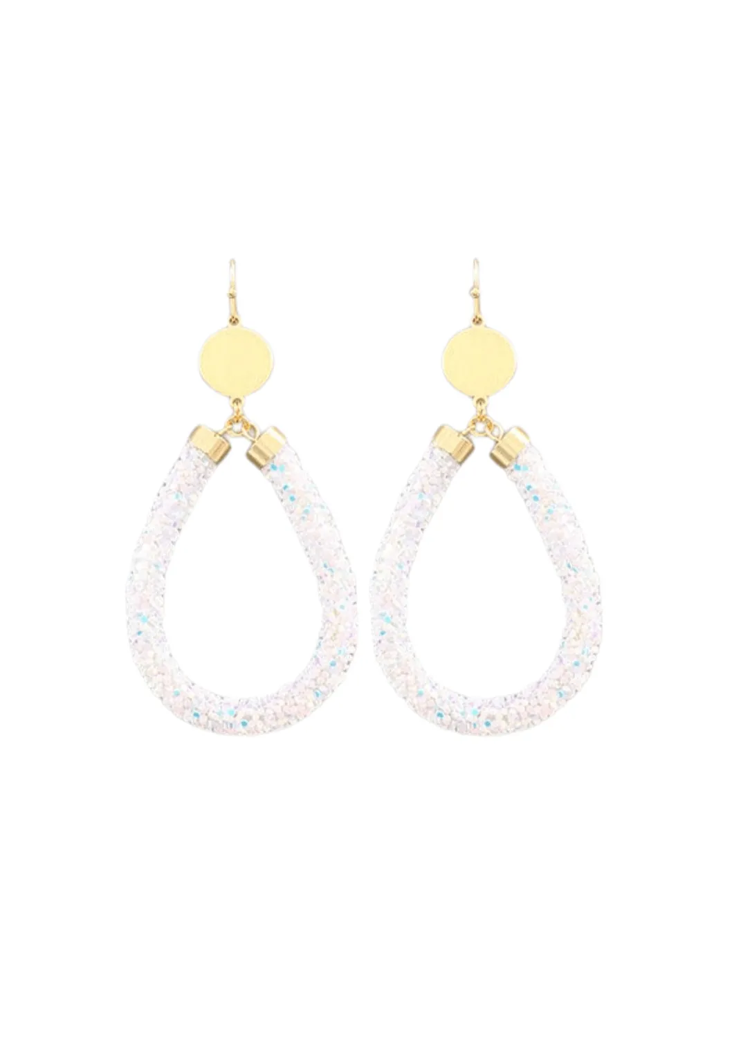 Teardrop Sparkling Tube Earrings