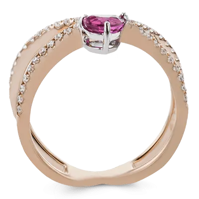 Tempera Color Ring In 18k Gold With Diamonds TR794 ROSE 18K X