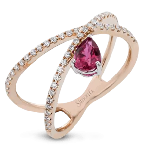 Tempera Color Ring In 18k Gold With Diamonds TR794 ROSE 18K X