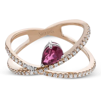Tempera Color Ring In 18k Gold With Diamonds TR794 ROSE 18K X