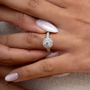TIFA | Round Halo Diamond Set in Platinum 1.55ct