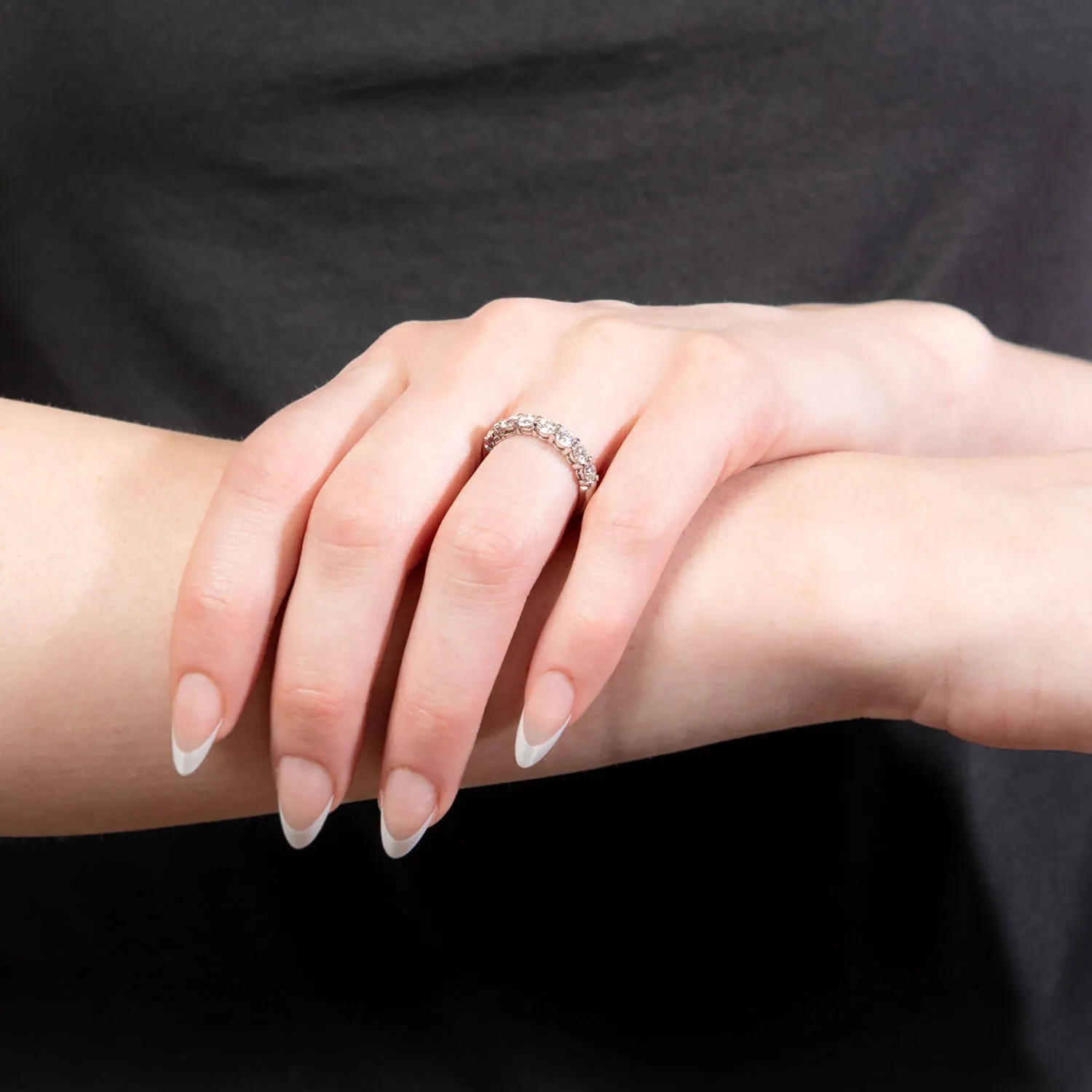 TIFFANY & Co. Platinum Diamond Nine Stone Eternity Half Band