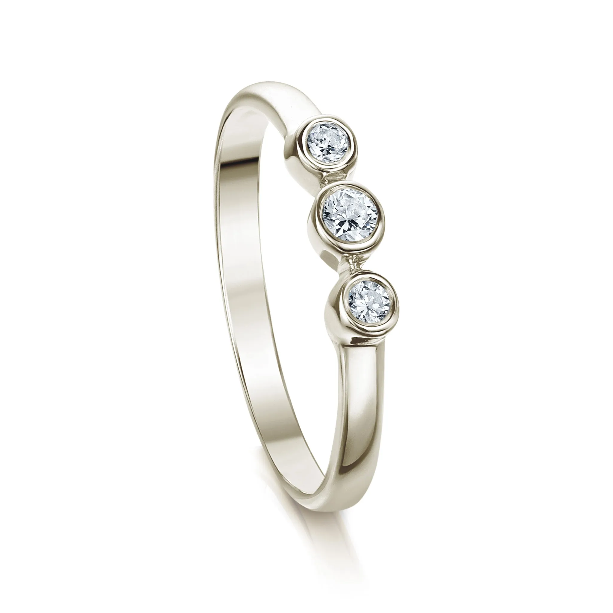 Trilogy Diamond Ring in 9ct White Gold