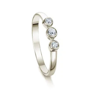 Trilogy Diamond Ring in 9ct White Gold