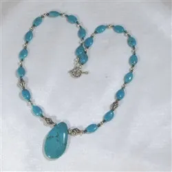 Turquoise and Crystal Beaded Necklace